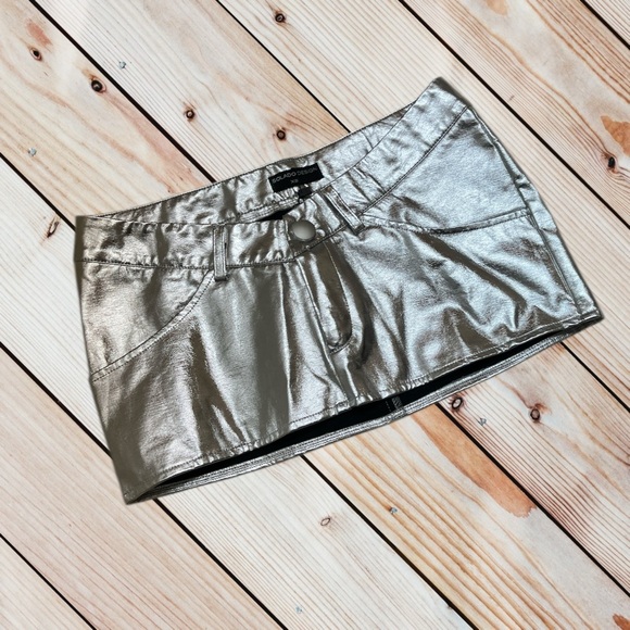 NWT Solado XS silver micro mini skirt - Picture 1 of 9